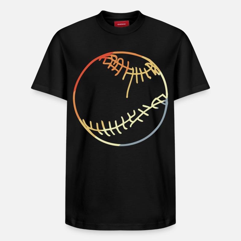 Baseball Ball Drawing - Relaxed Unisex Supima Cotton T-Shirt – by SPREAD - black