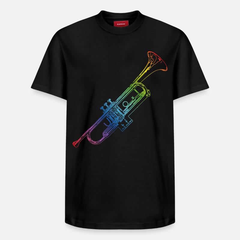 Trompete - Relaxed Unisex Supima Cotton T-Shirt – von SPREAD - Schwarz
