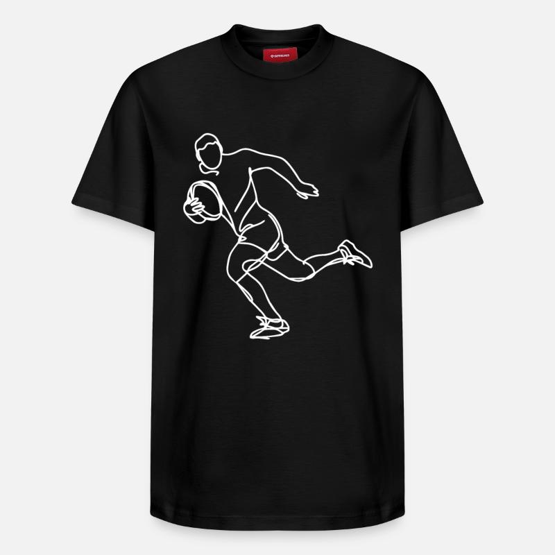 Rugby Player Drawing - Relaxed Unisex Supima Cotton T-Shirt – by SPREAD - black