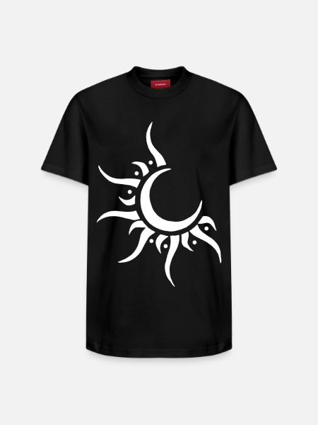 White Sun and Moon - Relaxed Unisex Supima Cotton T-Shirt – by SPREAD - black