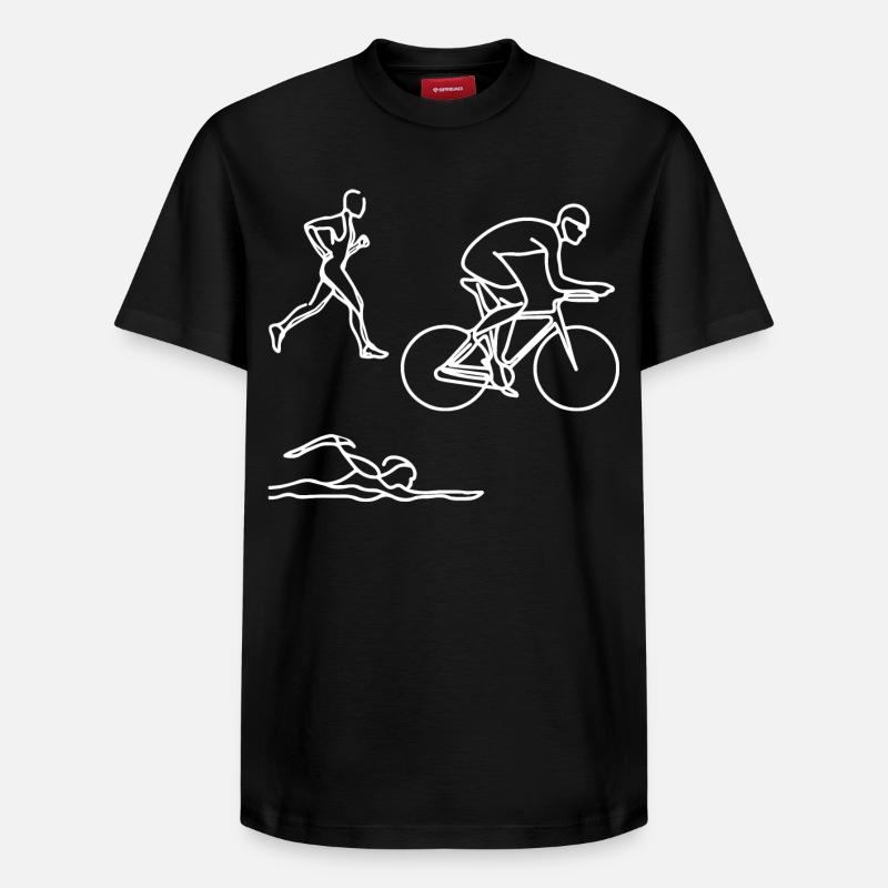 Triathlon Drawing - Relaxed Unisex Supima Cotton T-Shirt – by SPREAD - black