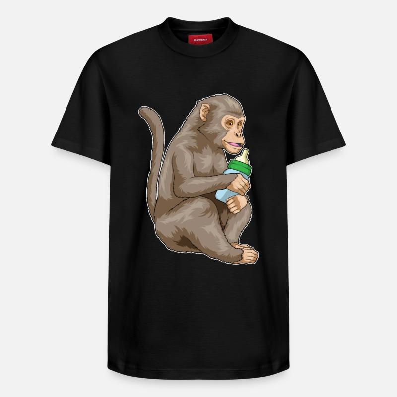 Biberon Monkey - T-shirt unisexe décontracté en coton Supima – de SPREAD - noir