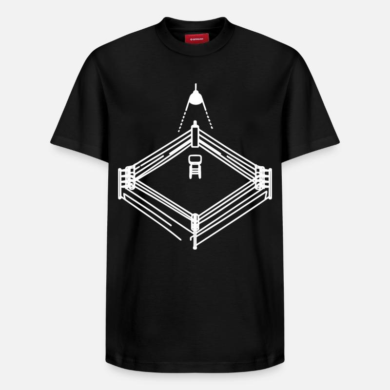 Dessin de ring de boxe - T-shirt unisexe décontracté en coton Supima – de SPREAD - noir