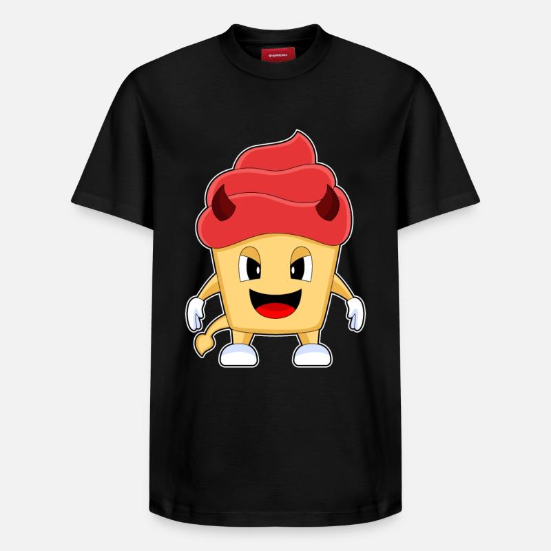 Cupcake Halloween Diable - T-shirt unisexe décontracté en coton Supima – de SPREAD - noir
