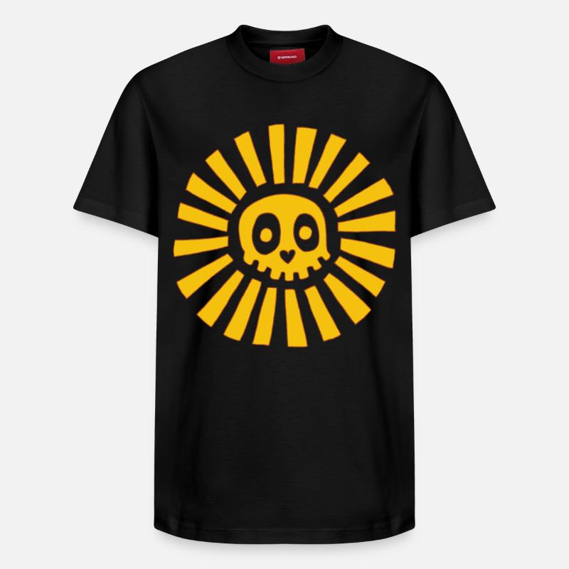 Crâne ensoleillé - T-shirt unisexe décontracté en coton Supima – de SPREAD - noir