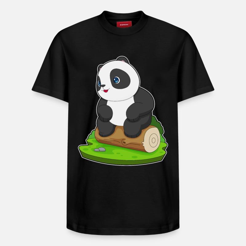Panda Baumstamm - Relaxed Unisex Supima Cotton T-Shirt – von SPREAD - Schwarz