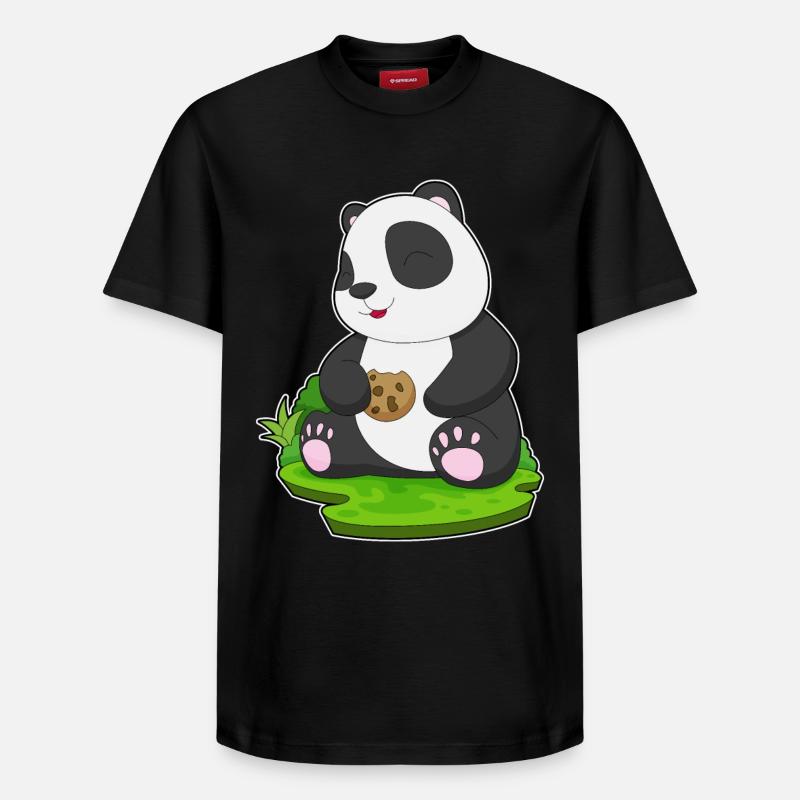 Biscuit Panda - T-shirt unisexe décontracté en coton Supima – de SPREAD - noir