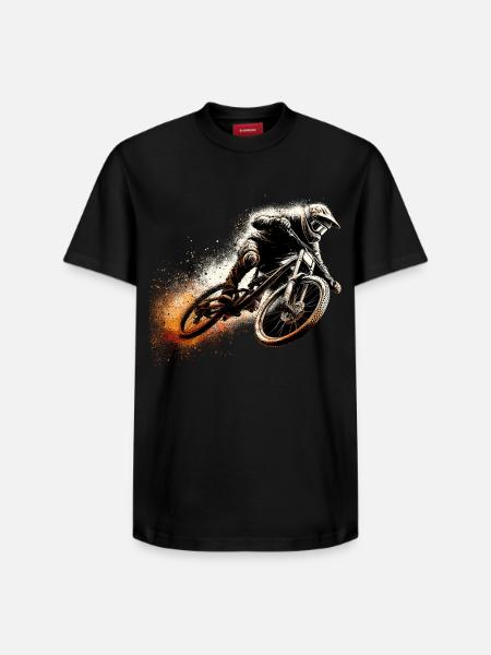 MTB Mountainbiking Mountainbiken Geschenk - Relaxed Unisex Supima Cotton T-Shirt – von SPREAD - Schwarz
