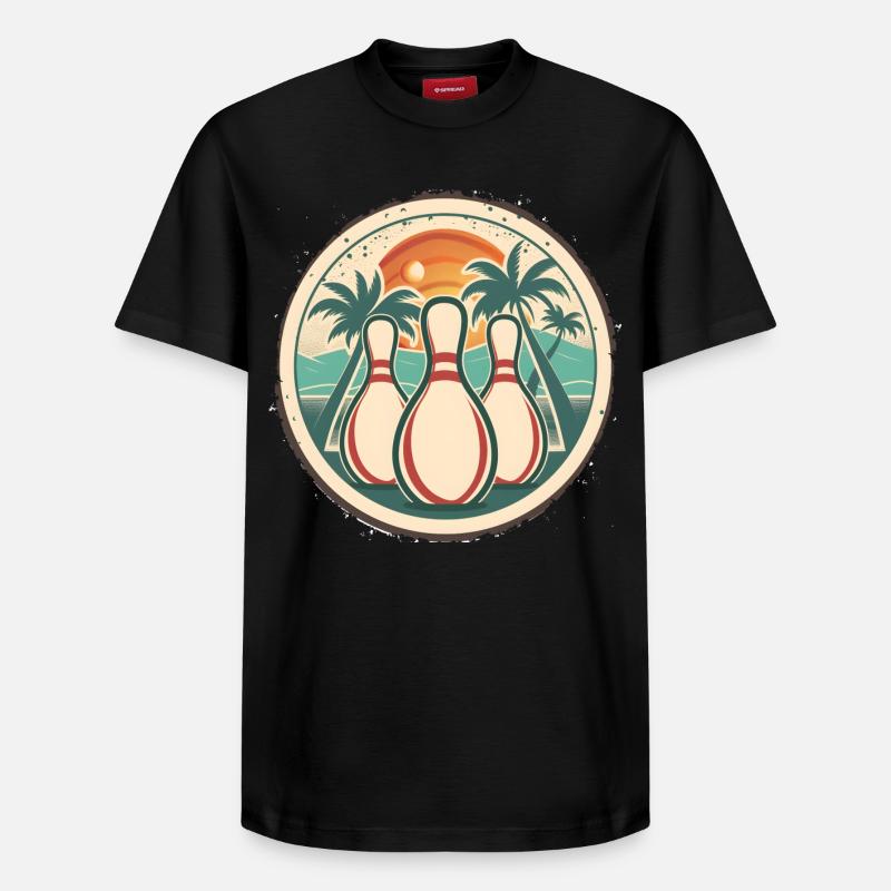Bowling Grafik - Relaxed Unisex Supima Cotton T-Shirt – von SPREAD - Schwarz