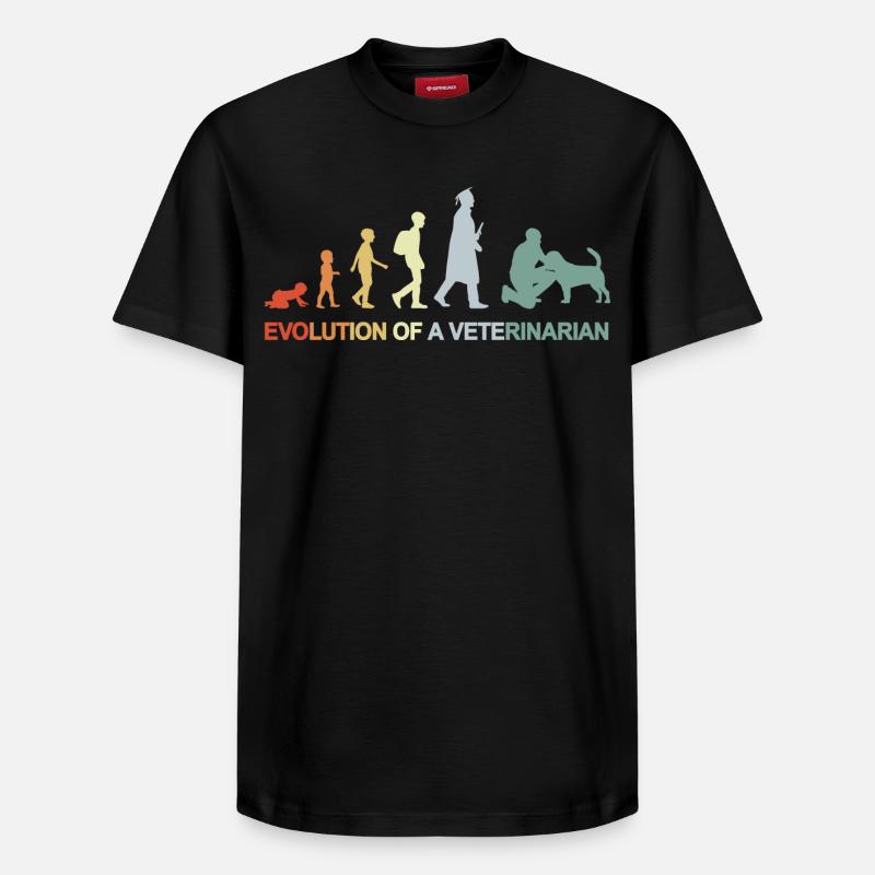 Développement de l’enfant au vétérinaire - T-shirt unisexe décontracté en coton Supima – de SPREAD - noir