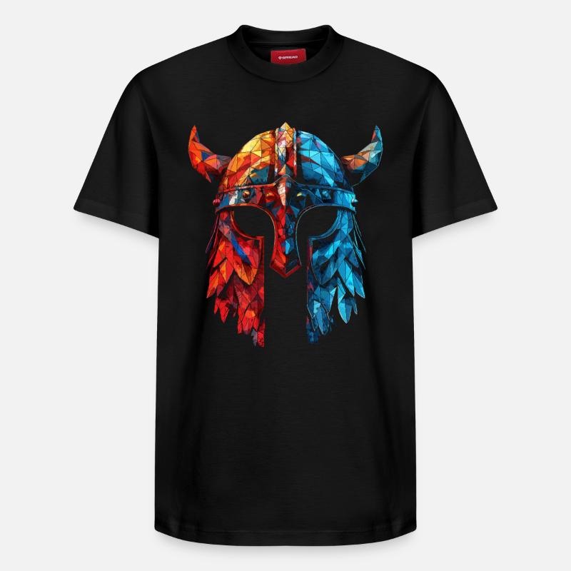 Wikinger-Helm mit Hörnern - Relaxed Unisex Supima Cotton T-Shirt – von SPREAD - Schwarz