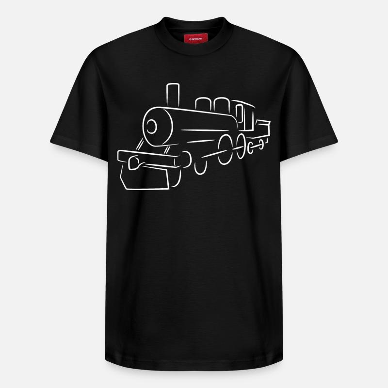 Locomotive à vapeur - T-shirt unisexe décontracté en coton Supima – de SPREAD - noir
