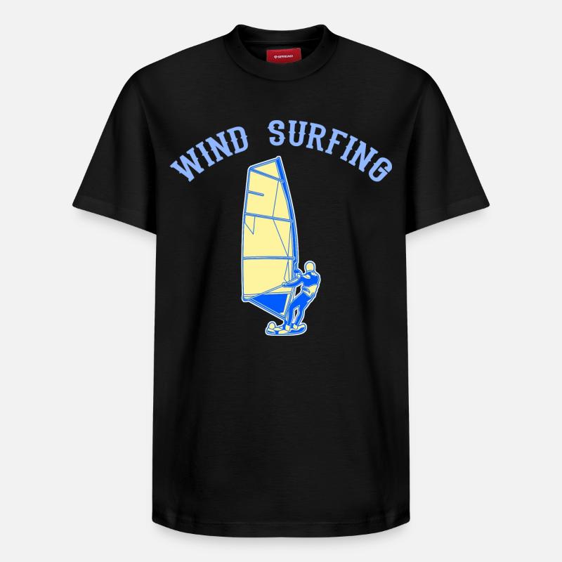 Planche à voile - T-shirt unisexe décontracté en coton Supima – de SPREAD - noir