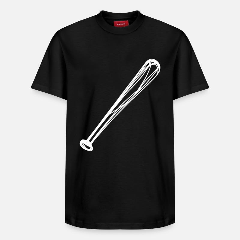 Baseball Bat Drawing - Relaxed Unisex Supima Cotton T-Shirt – by SPREAD - black