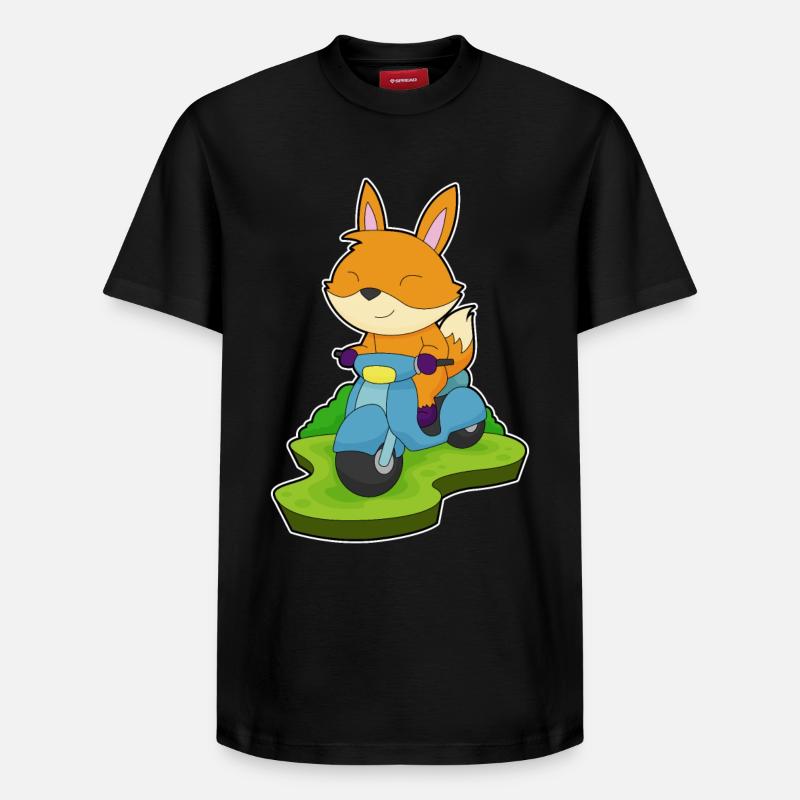 Moto Fox - T-shirt unisexe décontracté en coton Supima – de SPREAD - noir