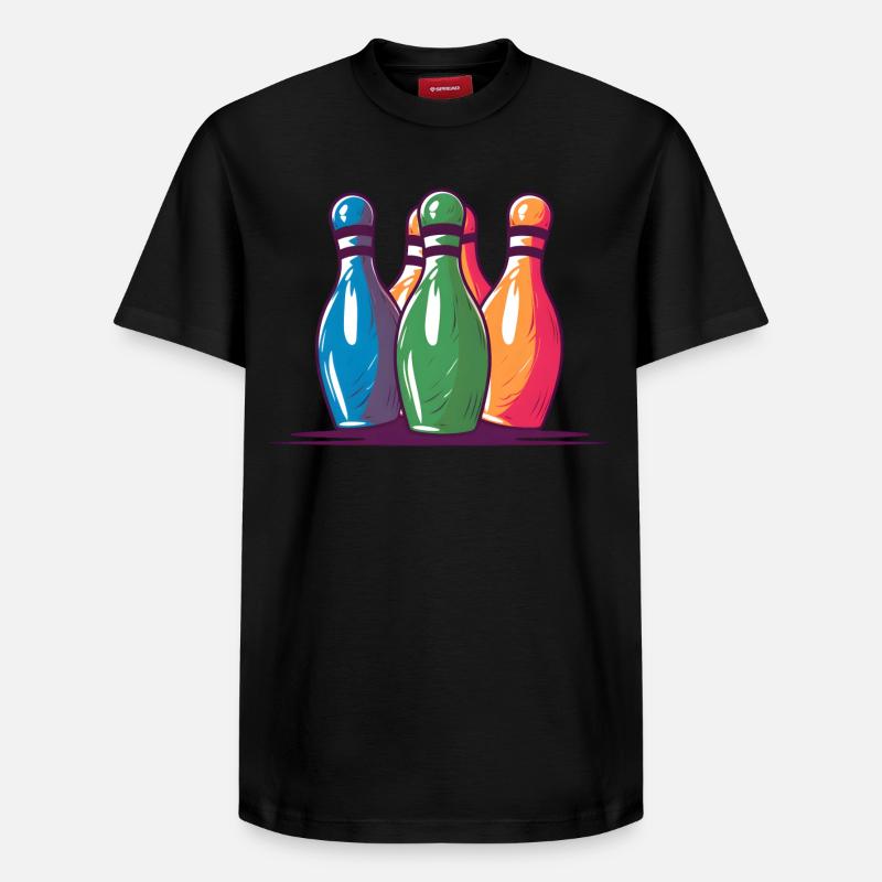 Bowling Pins Comic Stil - Relaxed Unisex Supima Cotton T-Shirt – von SPREAD - Schwarz