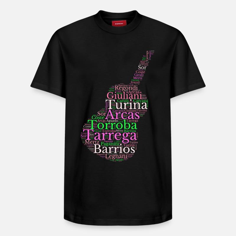 Compositeurs pour Guitare classique espagnole - T-shirt unisexe décontracté en coton Supima – de SPREAD - noir