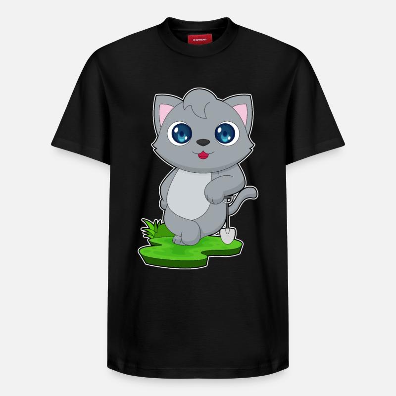 Katze Schaufel - Relaxed Unisex Supima Cotton T-Shirt – von SPREAD - Schwarz