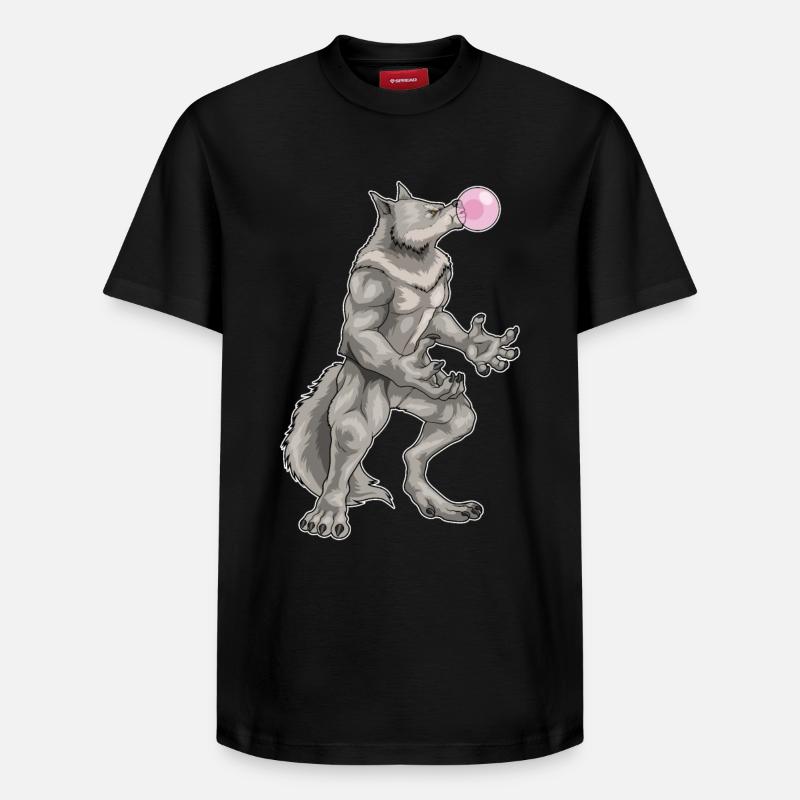 Loup-garou Halloween chewing-gum - T-shirt unisexe décontracté en coton Supima – de SPREAD - noir