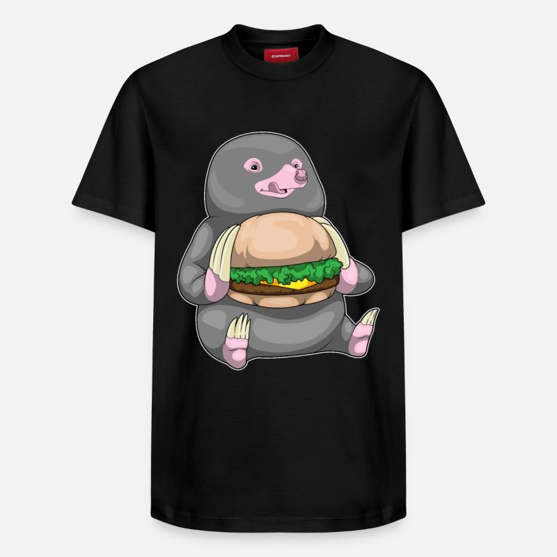Burger de taupe - T-shirt unisexe décontracté en coton Supima – de SPREAD - noir