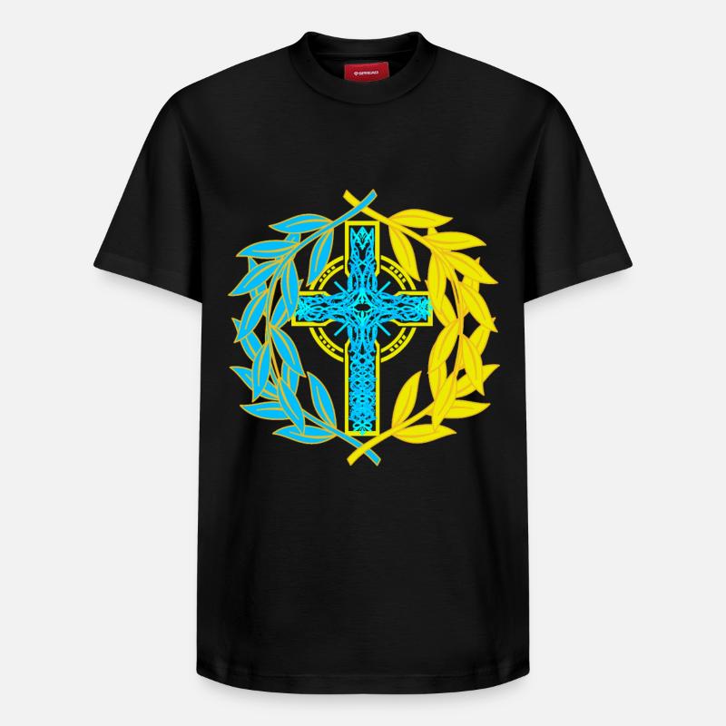 Croix Croix Crucifix - T-shirt unisexe décontracté en coton Supima – de SPREAD - noir