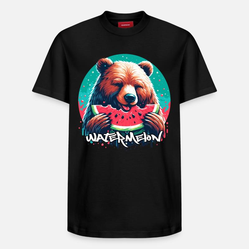 Pastèque ours cadeau délicieux - T-shirt unisexe décontracté en coton Supima – de SPREAD - noir