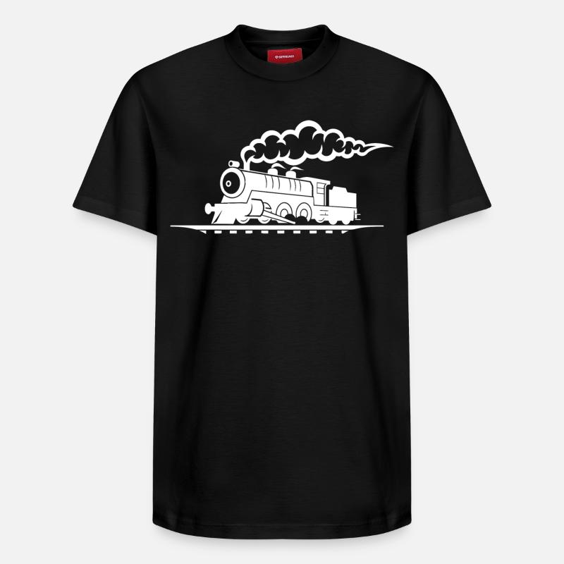 Dessin de chemin de fer - T-shirt unisexe décontracté en coton Supima – de SPREAD - noir