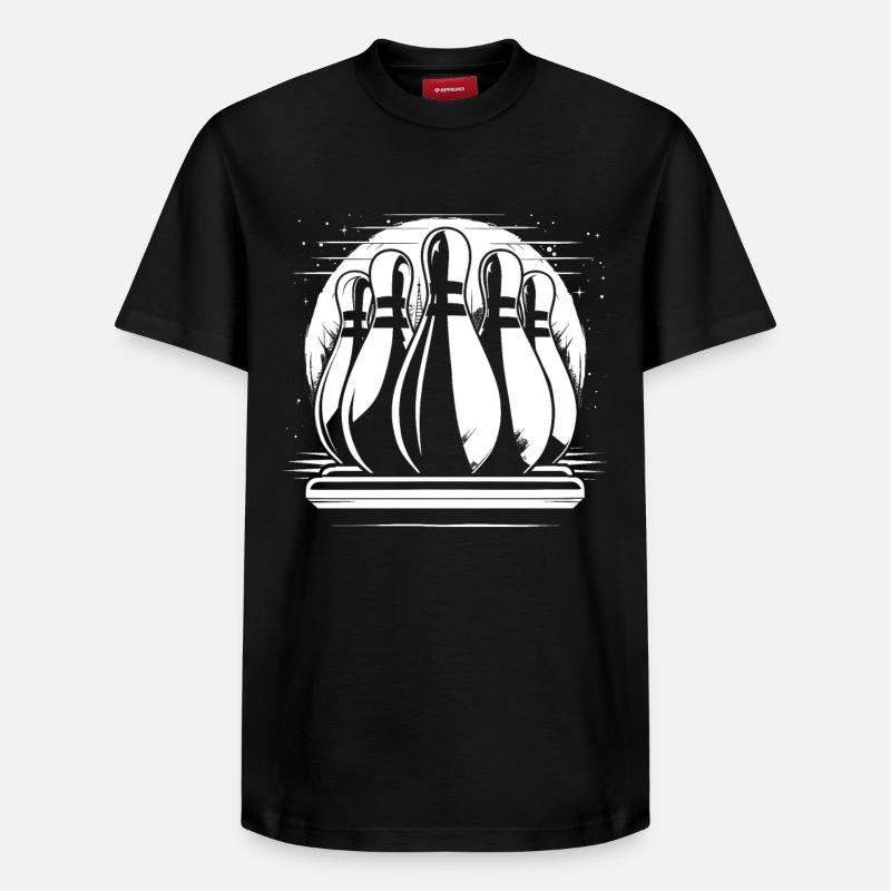 Bowling Pins Drawing - Relaxed Unisex Supima Cotton T-Shirt – by SPREAD - black