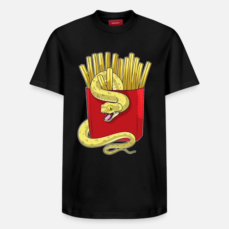 Frites serpent - T-shirt unisexe décontracté en coton Supima – de SPREAD - noir