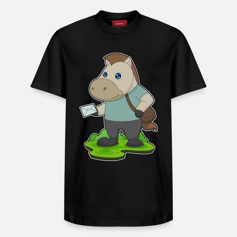 Lettre de cheval - T-shirt unisexe décontracté en coton Supima – de SPREAD - noir