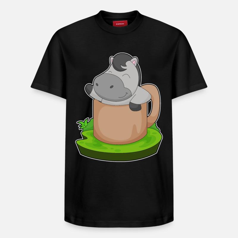 Pferd Becher - Relaxed Unisex Supima Cotton T-Shirt – von SPREAD - Schwarz