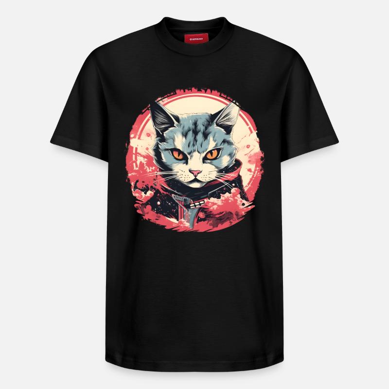Cat Anime Style - Relaxed Unisex Supima Cotton T-Shirt – by SPREAD - black
