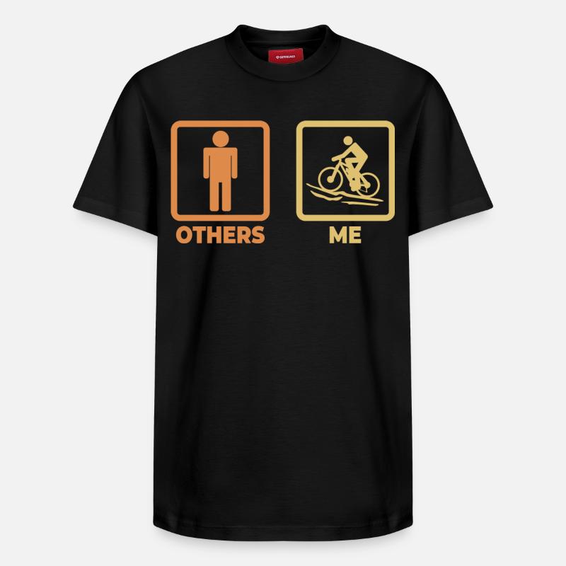Mountainbiker Strichmännchen - Relaxed Unisex Supima Cotton T-Shirt – von SPREAD - Schwarz