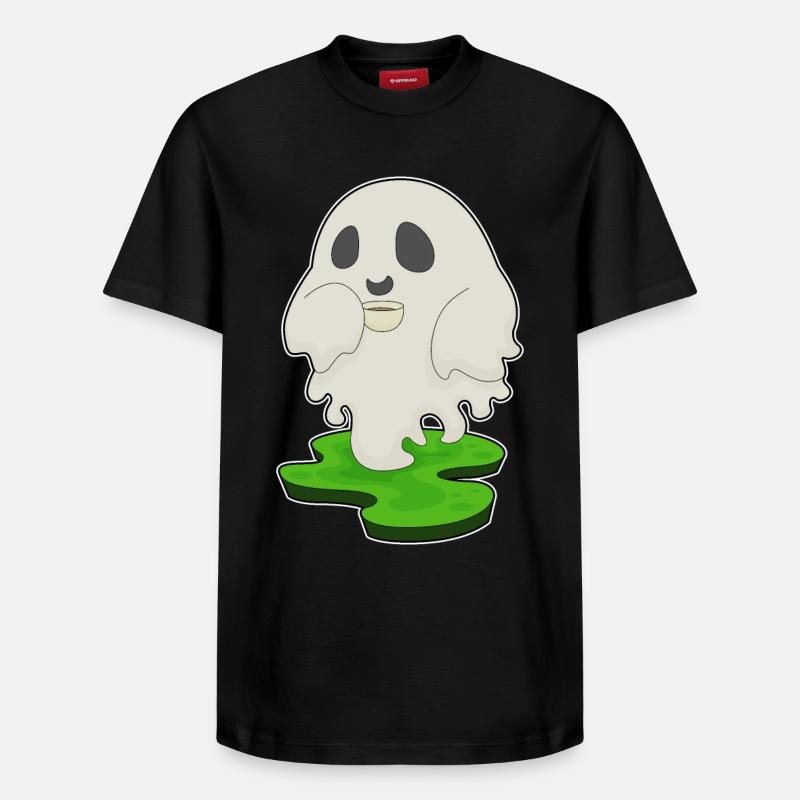 Geist Halloween Kaffee - Relaxed Unisex Supima Cotton T-Shirt – von SPREAD - Schwarz