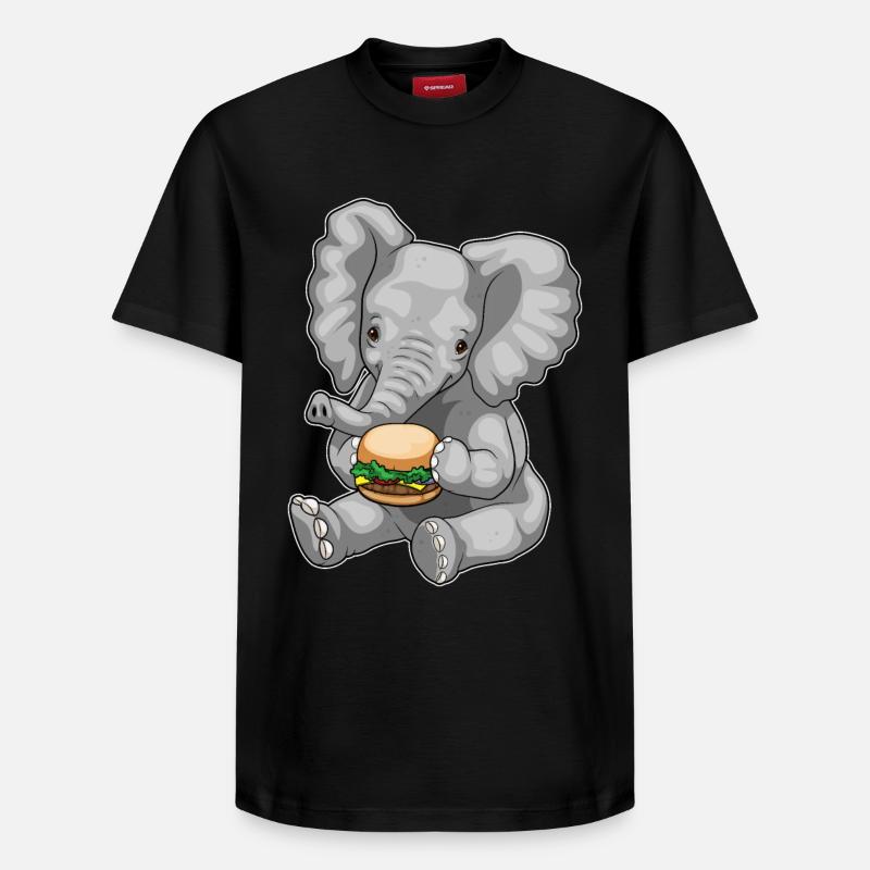 Elefant Burger - Relaxed Unisex Supima Cotton T-Shirt – von SPREAD - Schwarz
