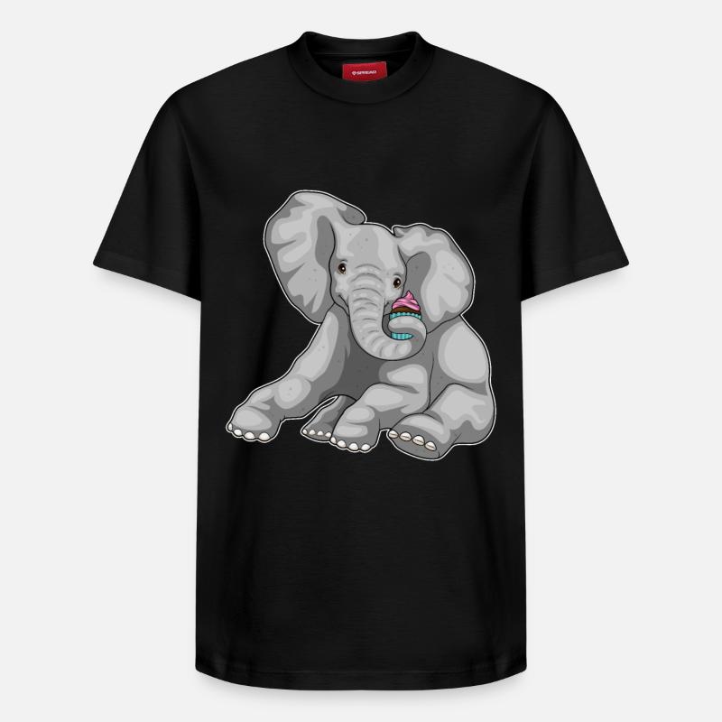 Cupcake éléphant - T-shirt unisexe décontracté en coton Supima – de SPREAD - noir