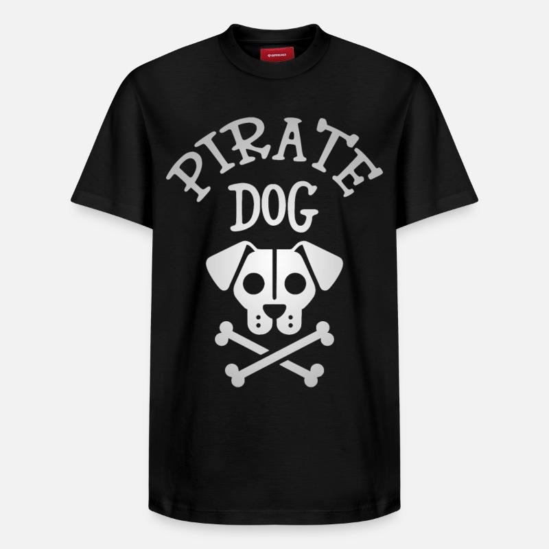 Tête de mort chien pirate - T-shirt unisexe décontracté en coton Supima – de SPREAD - noir