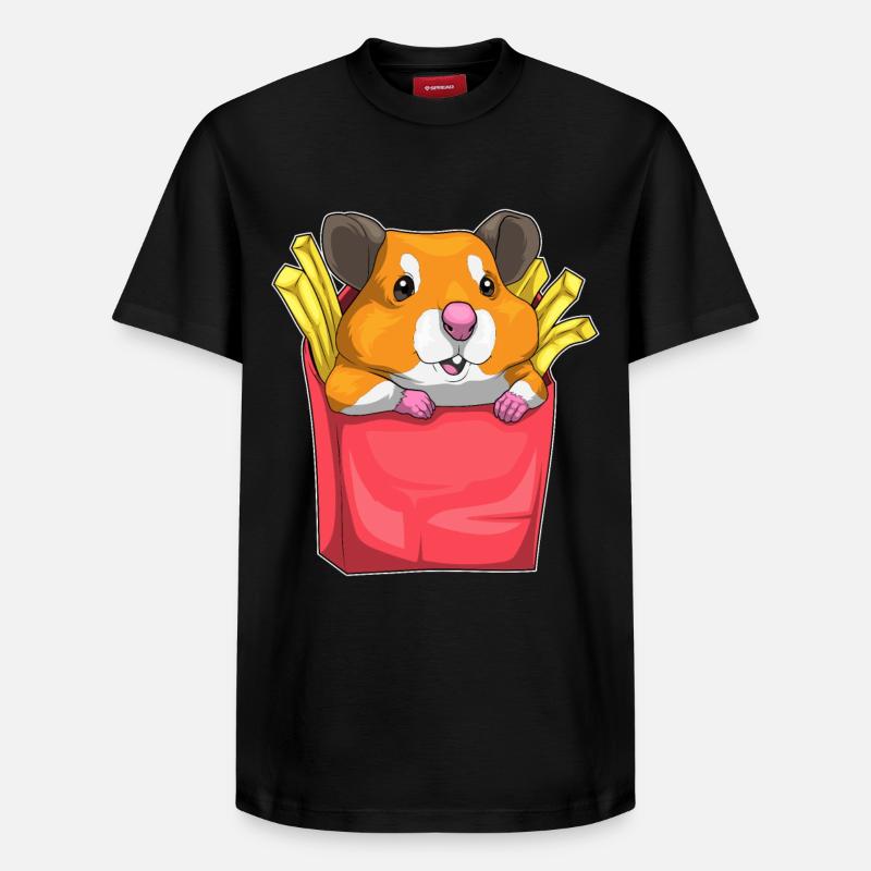 Frites de hamster - T-shirt unisexe décontracté en coton Supima – de SPREAD - noir