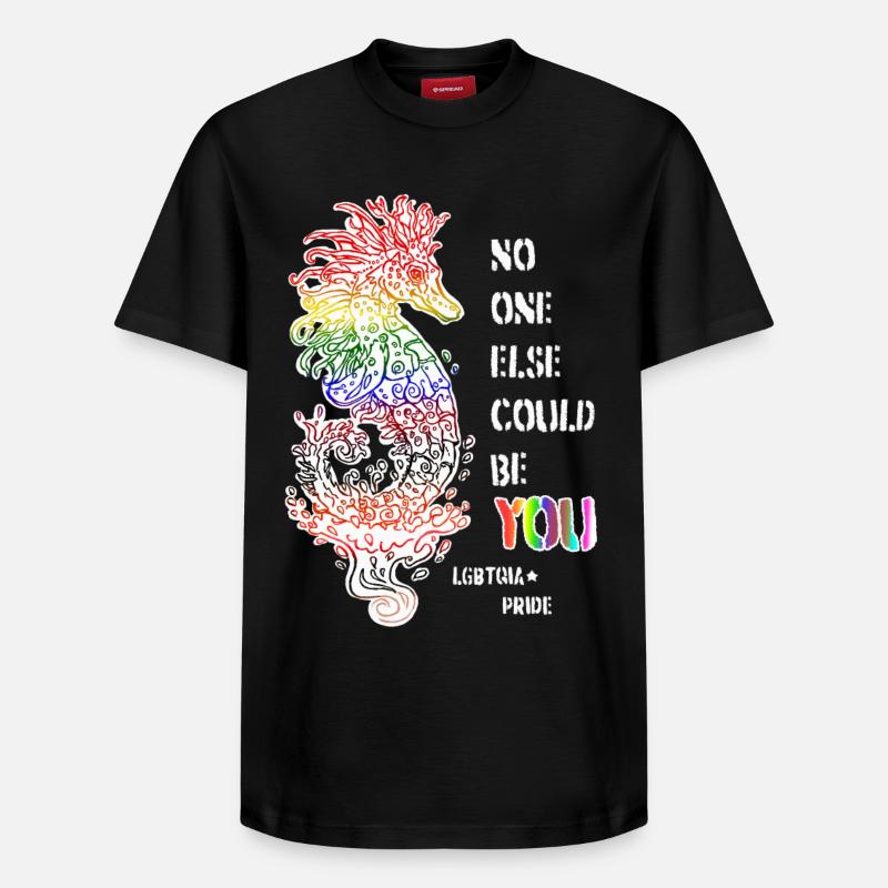 Fier hippocampe LGBTQIA+ - T-shirt unisexe décontracté en coton Supima – de SPREAD - noir