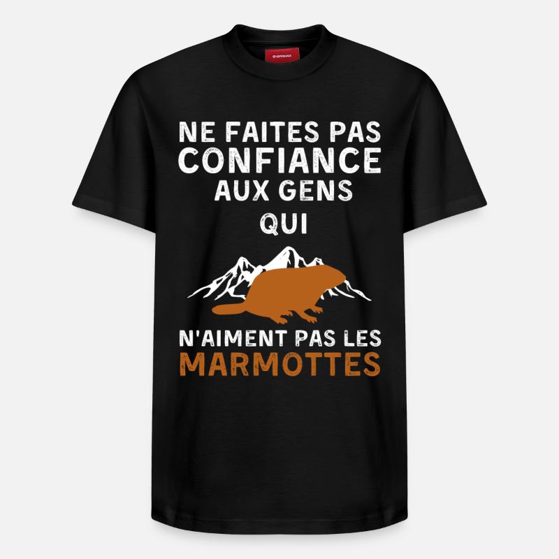 Marmottes - T-shirt unisexe décontracté en coton Supima – de SPREAD - noir