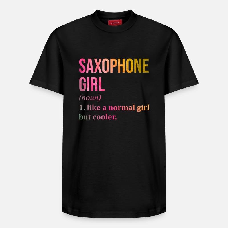 Saxophon - Relaxed Unisex Supima Cotton T-Shirt – von SPREAD - Schwarz