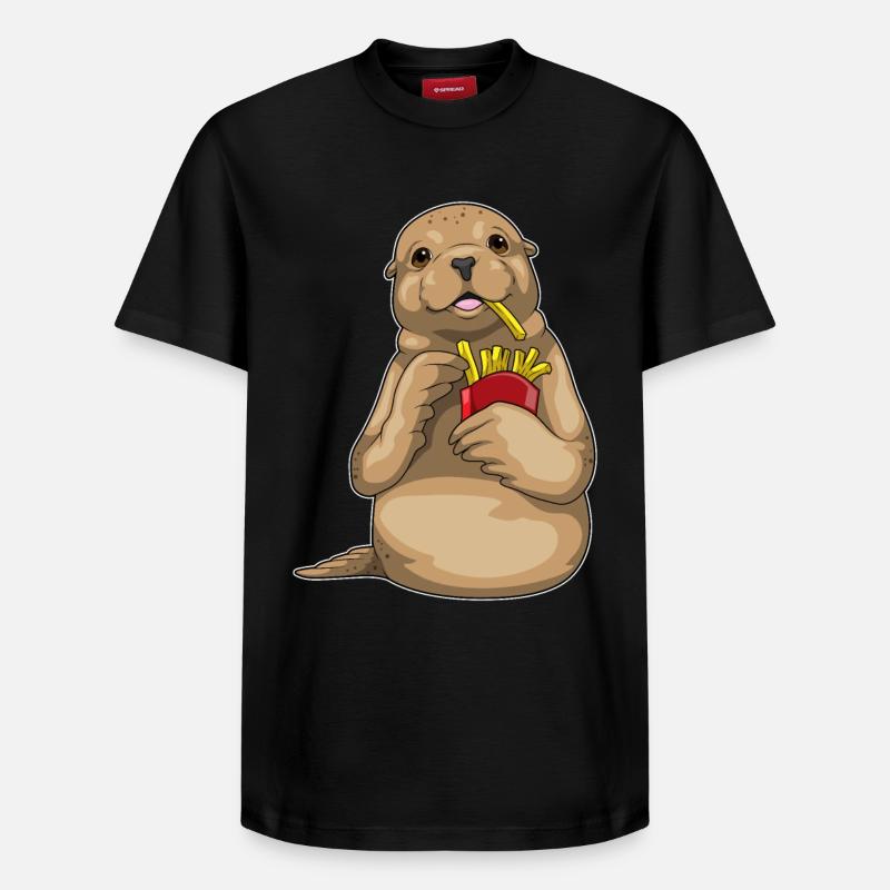 Frites de phoque - T-shirt unisexe décontracté en coton Supima – de SPREAD - noir