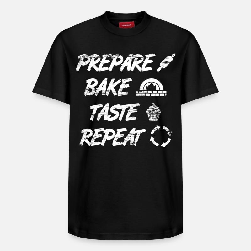 Prepare, Bake, Taste, Repeat - Relaxed Unisex Supima Cotton T-Shirt – by SPREAD - black