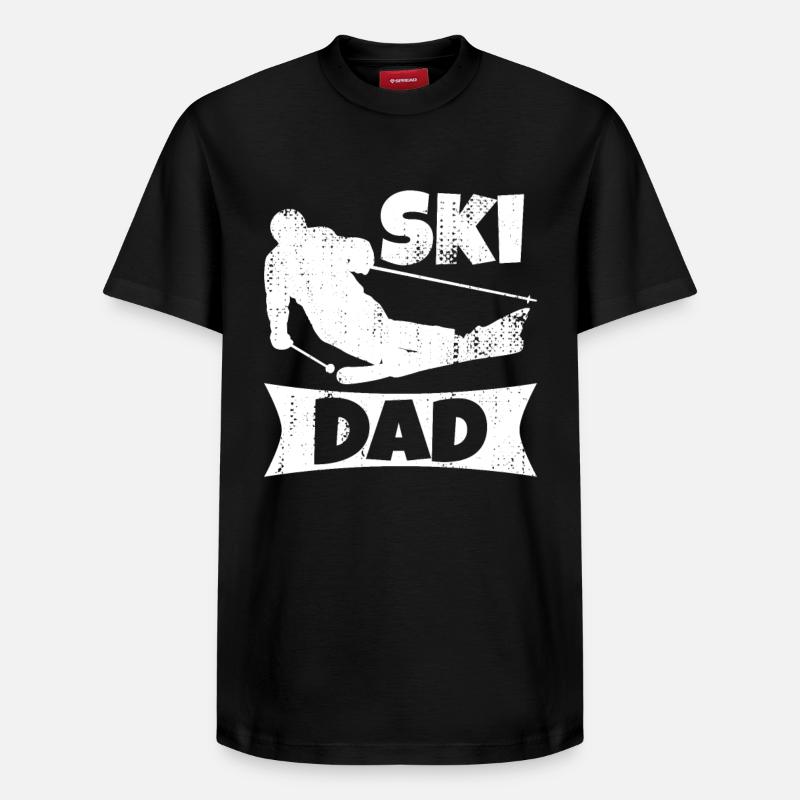 Père skieur - T-shirt unisexe décontracté en coton Supima – de SPREAD - noir