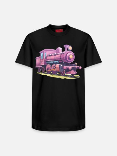 Locomotive Comic Look - Relaxed Unisex Supima Cotton T-Shirt – by SPREAD - black