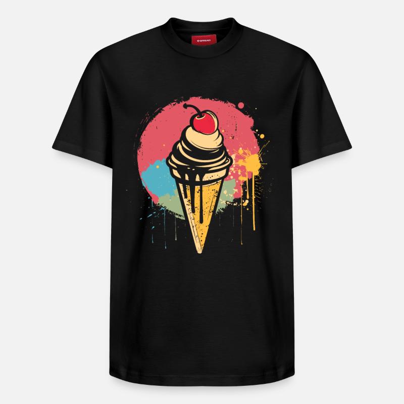 Eiswaffel Graffiti - Relaxed Unisex Supima Cotton T-Shirt – von SPREAD - Schwarz