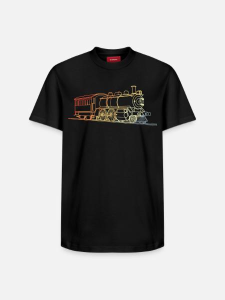 Locomotive Retro Style - Relaxed Unisex Supima Cotton T-Shirt – by SPREAD - black