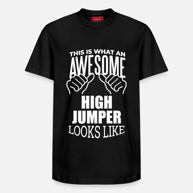 saut en hauteur - T-shirt unisexe décontracté en coton Supima – de SPREAD - noir