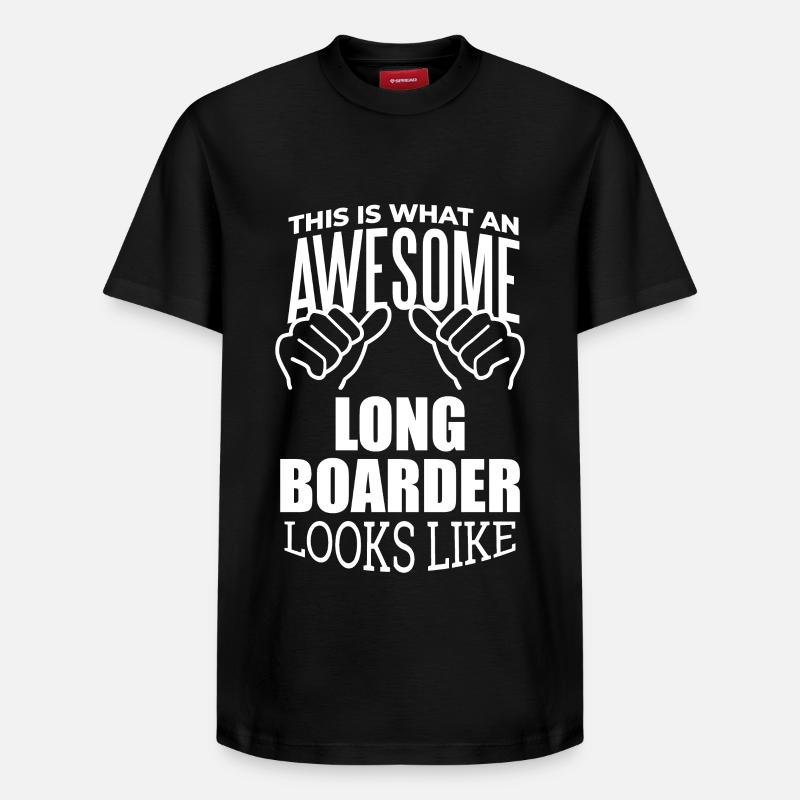 Longboarder - Relaxed Unisex Supima Cotton T-Shirt – von SPREAD - Schwarz