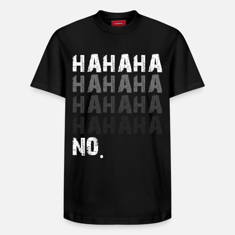 hahaha pas drôle - T-shirt unisexe décontracté en coton Supima – de SPREAD - noir